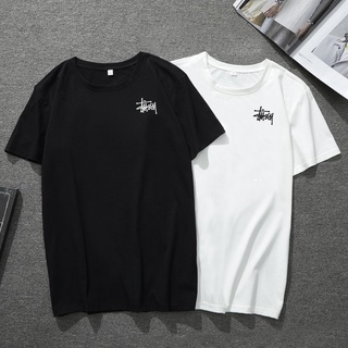 Stussy เสื้อยืดลำลองสำหรับผู้ชายผู้หญิงแขนสั้น Oversize