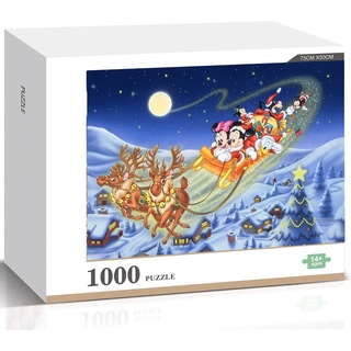 จิ๊กซอว์ไม้ปริศนา รูป Disney Christmas 1000 ชิ้น สําหรับครอบครัว