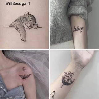 [WillBesugarT] สติกเกอร์รอยสักชั่วคราว ลายเสือ ดวงจันทร์ ปลาวาฬ สําหรับนักเรียน 1 ชิ้น