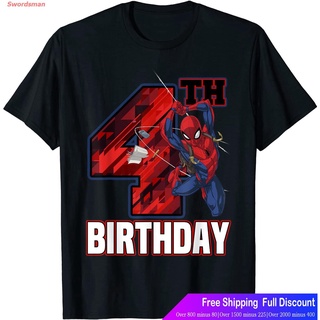 Swordsman Marvelเสื้อยืดแขนสั้น Marvel Spider-Man Web Swing 4th Birthday T-Shirt Marvel Sports T-shirtsL[