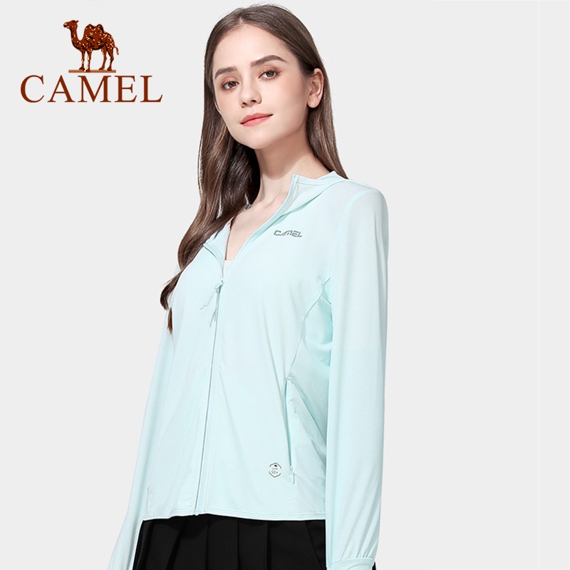 Camel เสื้อแจ็กเก็ต มีฮู้ด ป้องกันรังสีอัลตราไวโอเลต น้ําหนักเบา กันแดด ใช้งานกลางแจ้ง