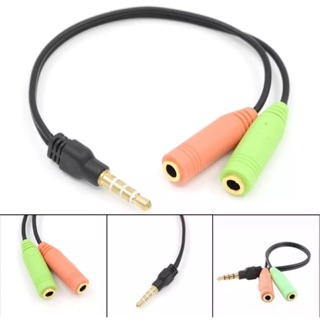 Combo Audio Jack Adaptor Cable 3.5mm Male 4 Pole to Dual 3.5mm