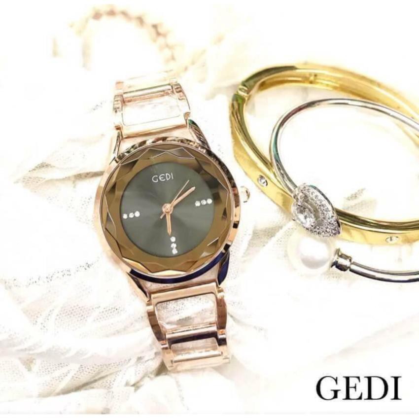 นาฬิกา GEDI สีพิงค์โกลด์ ของแท้ งานเกาหลี สุดฮิต กันน้ำได้