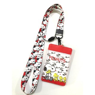 SNOOPY  RED     สายคล้องคอ สายคล้องบัตร ที่ใส่บัตร ซองใส่บัตร พร้อมสายคล้องคอ ลาย  SNOOPY  RED  สนูปปี้  แดง  B1SM4 PMYL