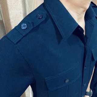 เสื้อซาฟารี เสื้อคนขับรถ แบบมีบ่าและไม่มีบ่าใส่อินธนู สีดำ-สีกรม (มีชำระปลายทาง)