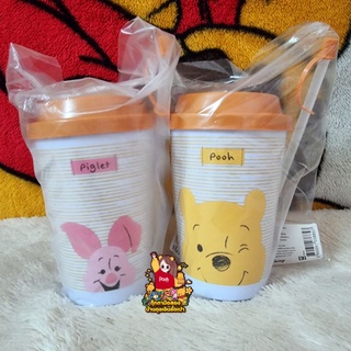 💗🍯 แก้ว Winnie the Pooh piglet&amp;pooh แก้วหมีพูห์พิกเลท งาน 7-11 🍯💗