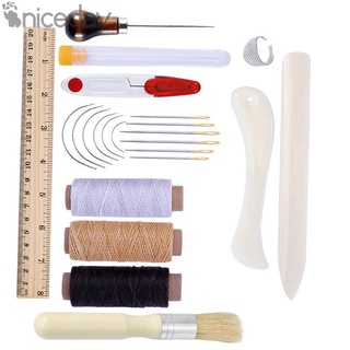 #NICEDAY-23Pcs Bookbinding Starter Tools Kit Bone Folder Paper Ruler Sewing Supplies 100% brand new and high quality