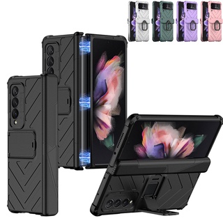 Galaxy Z Flip 3 Galaxy Z Fold 3 เคสโทรศัพท์มือถือ ป้องกัน แบบพับได้ พร้อมแหวนขาตั้ง สําหรับ