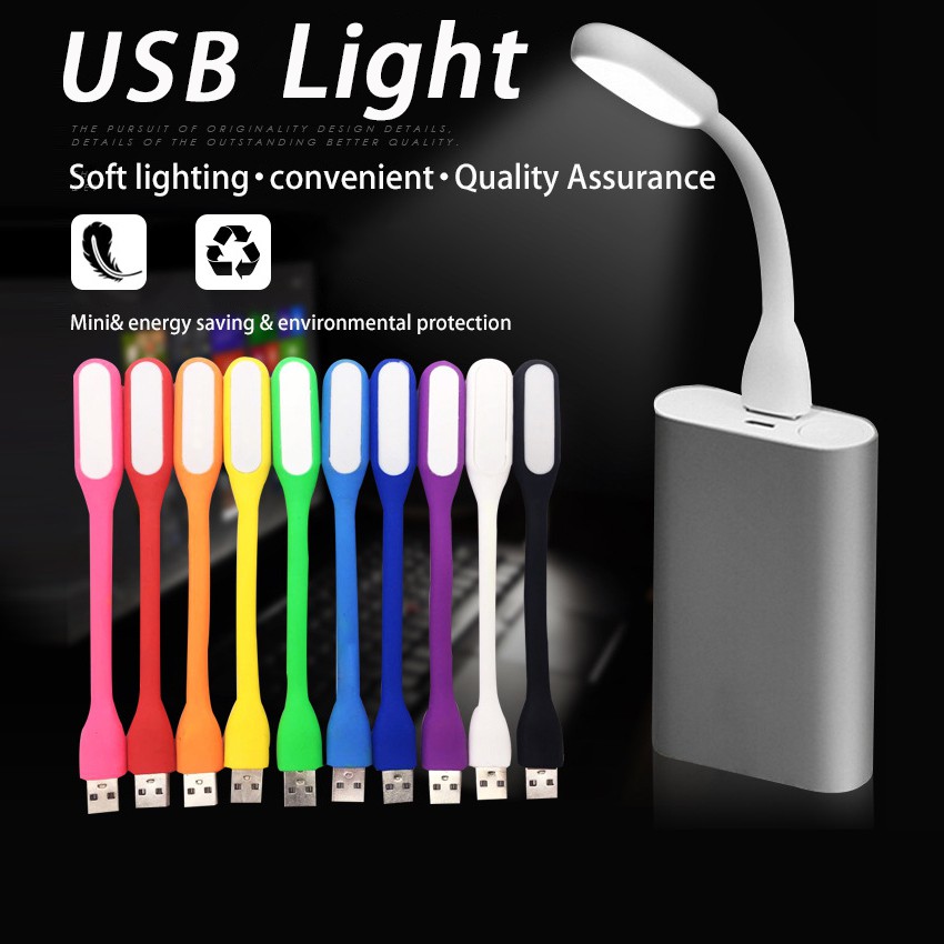 คลังสินค้าพร้อม1Pc แบบพกพา USB ไฟ Led โคมไฟ USB Night Light ยืดหยุ่นประหยัดพลังงานสําหรับ Power Bank/อะแดปเตอร์/คอมพิวเตอร์
