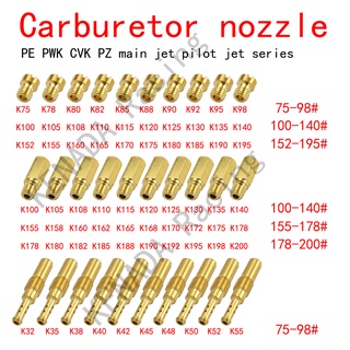 รถจักรยานยนต์หัวฉีด jets 10 pcs/20 pcs series lot คาร์บูเรเตอร์ main jet และ pilot jets สำหรับ PWK (KOSO OKO) PE (NSR KX80 KX100 KX125) PZ (CG125-250 TXM125 155 250 ATC200X AKT150) CVK (5 มม.) ชุดซ่อมคาร์บูเรเตอร์