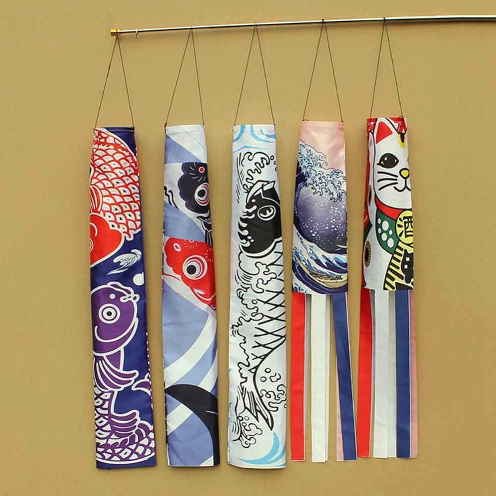 WMES1AH Windsock Koinobori สีสันปลาธง Yard Decor กลางแจ้งสไตล์ญี่ปุ่นปลาคาร์พธง - รูปที่ 6