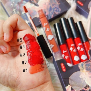 🔸set 5สี/กล่อง🔸 ลิปสติก เนื้อกำมะหยี่⚡【แถมกระจกชมพู】⚡Lipstick  โทนส้มอิฐ  แดงก่ำ ตุ่นๆ  กันน้ำ ติดทนนาน ตลอดวัน