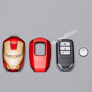 เคสกุญแจรีโมทรถยนต์ Honda Key Case  Iron Man Design มีไฟที่ตา Lamp for Eyes และไฟ LED ที่พวงกุญแจ