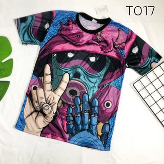 เสื้อยืดพิมพ์ลายคอกลมผ้าโพลีเอสเตอร์T017