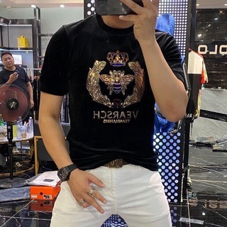 เสื้อยืดแขนสั้น รัดรูป ลายแบรนด์หมวก สําหรับผู้ชาย 2022