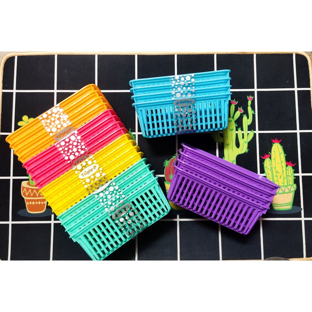 ตะกร้า A7 เรนโบว์ Triple-P #1280 แพ็ค 1*4 ขนาด8*17.5*6 cm.