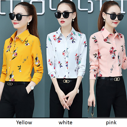 เสื้อเชิ้ตแขนยาว ผ้าชีฟอง พิมพ์ลายดอกกุหลาบ สีแดง แฟชั่นฤดูใบไม้ผลิ สไตล์เรโทร สําหรับผู้หญิง