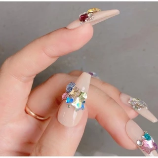 50 ชิ้นคริสตัลทะเลสีฟ้าลิตเติ้ลสตาร์เล็บเครื่องประดับ/ผสมสีห้าแฉกดาวแบนเครื่องประดับเล็บ