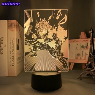 โคมไฟกลางคืน Led รูปการ์ตูนอนิเมะ My Hero Academia Eijiro Kirishima 3d สีแดง สําหรับตกแต่งห้องนอน ของขวัญวันเกิด