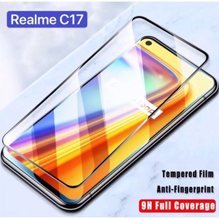 ฟิล์มกระจกนิรภัย เต็มจอ Realme C17 ฟิล์มเต็มจอ ใสเคสได้ ฟิล์มกันกระแทก คุณภาพดี