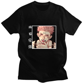 เสื้อยืดโอเวอร์ไซส์GILDAN เสื้อยืดแขนสั้น ผ้าฝ้าย 100% พิมพ์ลายอนิเมะ Jujutsu Kaisen Ryomen Sukuna ทรงหลวม เข้ากับทุกการ