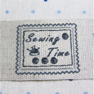 ป้ายผ้าลินิน ลาย Sewing Time