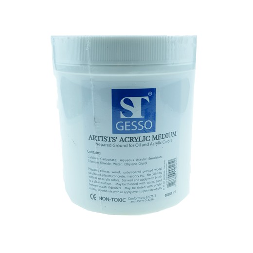 ST Gesso artist's acrylic medium เจสโซ่อะครีลิคมีเดียม 250/1000 ML