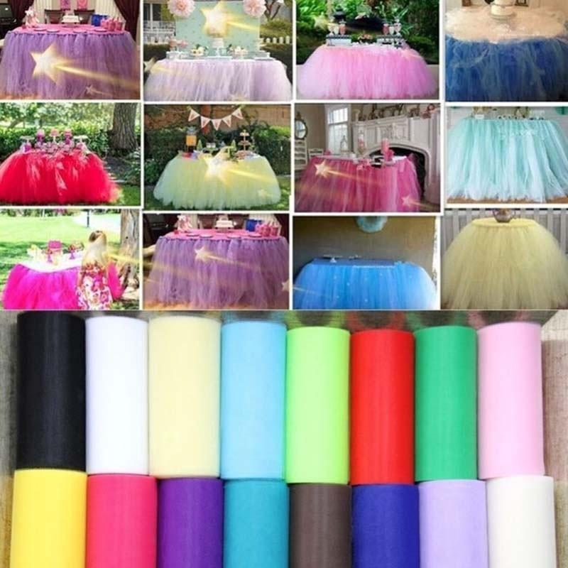 ม้วนผ้า Tulle Roll 25 Yd สําหรับตกแต่งงานแต่งงาน ปาร์ตี้ กล่องของขวัญ