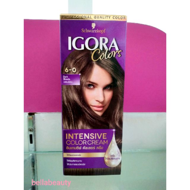 Schwarzkopf IGORA Intensive Color cream ครีมย้อมผม ชวาร์สคอฟ อิโกร่า  40มล. 6-0 สีบลอนด์เข้ม