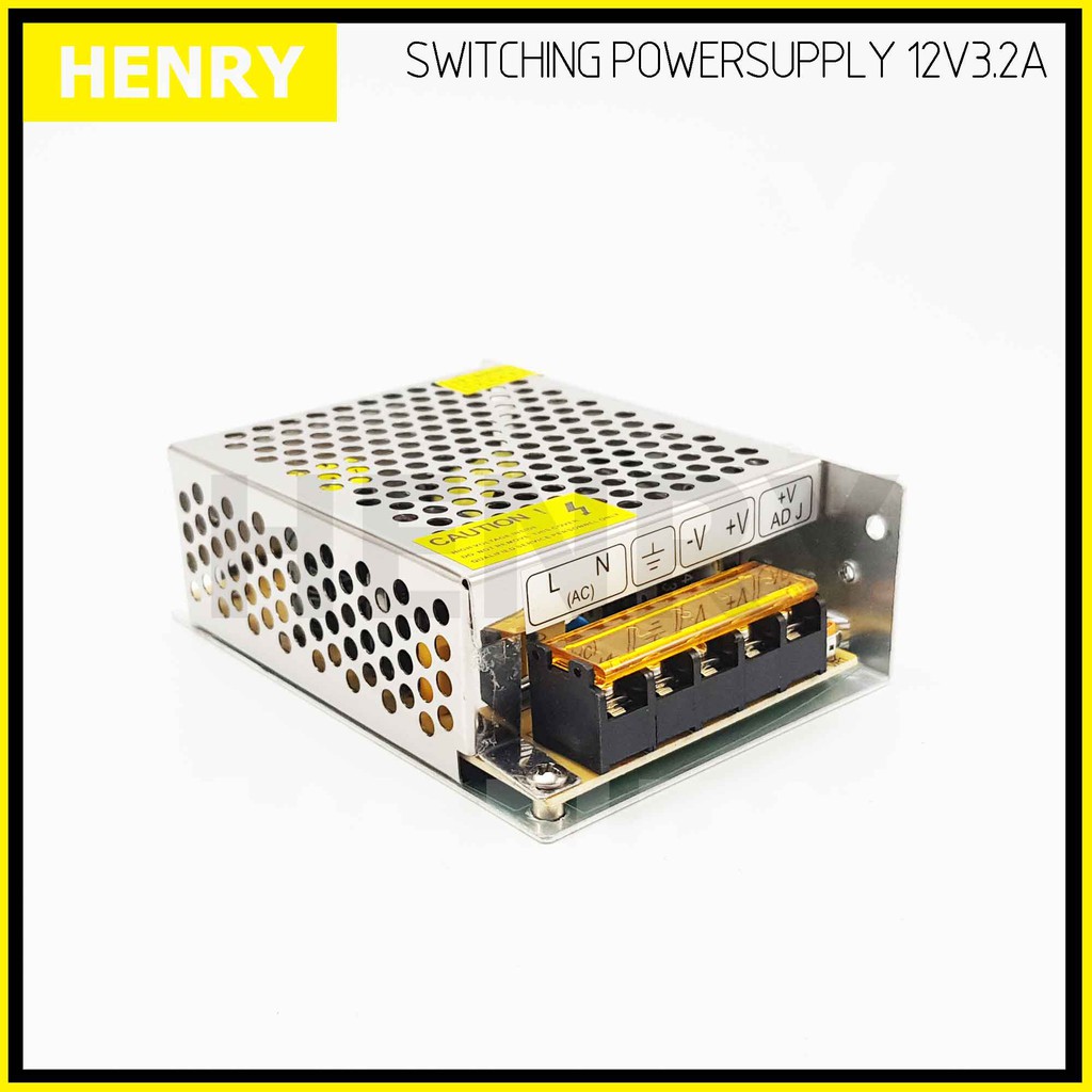 Henry สวิทชิ่ง DC 12V โวลท์ 3.2A แอมป์ เพาเวอร์ซัพพลาย 38.4 วัตต์ Switching Power Supply 220V ACto12VDC 3.2A Power 38.4W