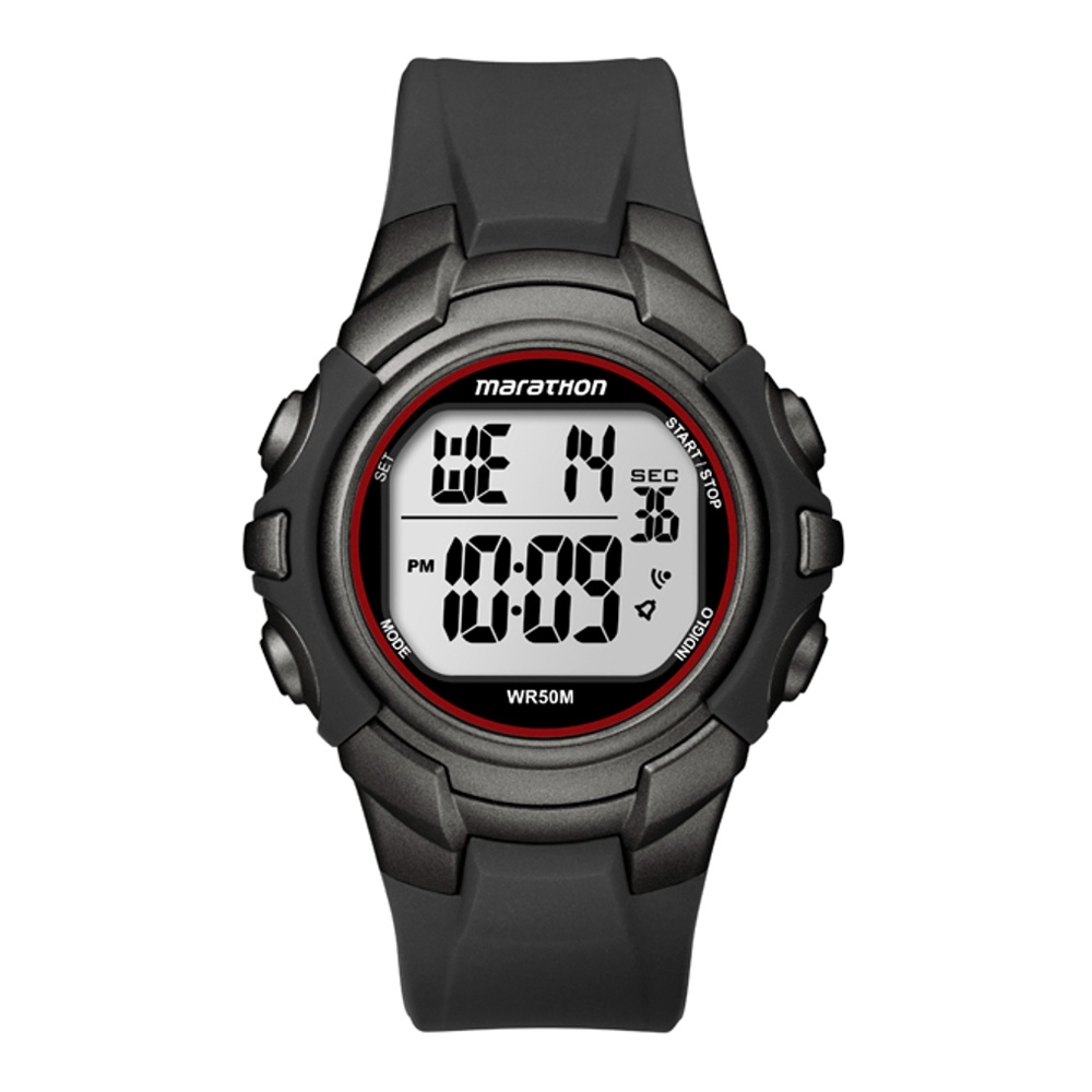 Timex T5K642 Marathon Chronograph นาฬิกาข้อมือผู้ชาย สายเรซิ่น หน้าปัด 40 มม.
