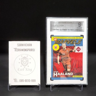 การ์ด​เกรด​ Donruss​2021 Net Marvels Erling Haaland Gold Press Proof​ PSGA​ 9