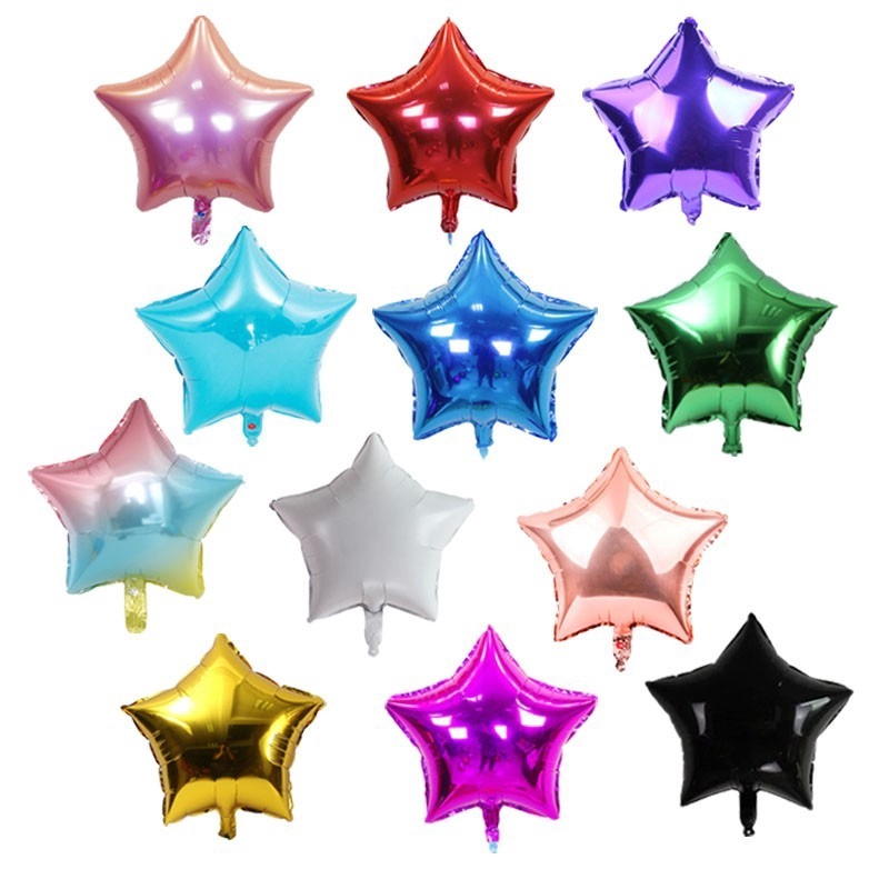 18 นิ้ว Star ฟอยล์บอลลูนวันเกิดงานแต่งงานตกแต่ง Helium Ballon Party Globos Christmas Party Supplies 1 ชิ้น