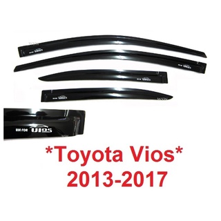 สีดำ กันสาด Toyota All New Vios 2013 - 2017  รถยนต์ โตโยต้า วีออส Windshield กันสาดประตู กันลม กันสาดรถยนต์ AO