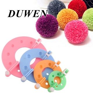 DUWEN อุปกรณ์ทำลูกบอลปอมปอม สำหรับงานถักลูกบอลขนนุ่ม DIY 4 ขนาด 8 ชิ้น