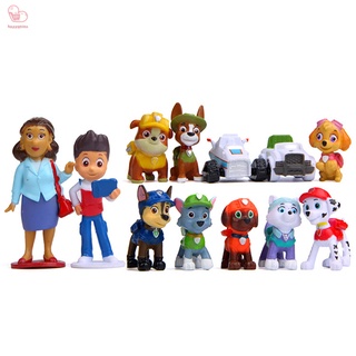 12pcs/set Paw Patrol Rescue Dog Figure Dolls Set Toys PVC Anime Action Model Child Birthday Gift Action figure