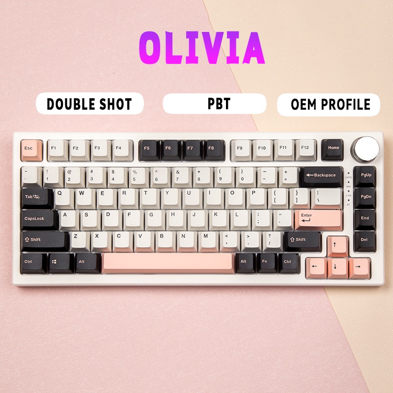 Gmk Olivia keycap double shot OEM โปรไฟล์ pbt ผ้าคีย์บอร์ดแบบกลไก keycap