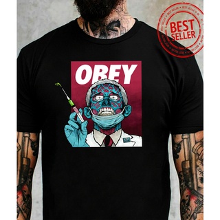 เสื้อยืด ผ้าฝ้าย พิมพ์ลาย Obey Zombie Fauci Fauci Ouchie สําหรับผู้ชาย และผู้หญิงS-5XL