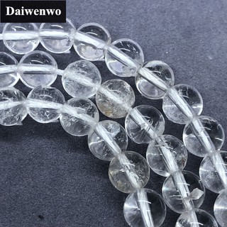 ลูกปัดควอตซ์คริสตัลธรรมชาติ ทรงกลม ขนาด 4-12 มม. สีขาว สําหร…