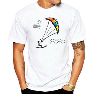 เสื้อยืดผ้าฝ้ายพิมพ์ลายแฟชั่น เสื้อยืด ผ้าฝ้าย พิมพ์ลาย Kitesurfing Kiteboarding สไตล์สตรีท สําหรับผู้ชาย