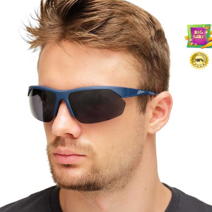 NEW SCLERA SUNGLASSES แว่นตาสไตล์กีฬากลางแจ้ง - สีฟ้า ทุกขนาด