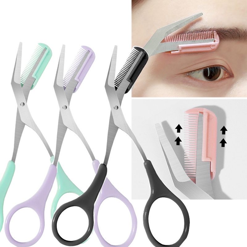 【พร้อมส่ง】กรรไกรตัดขนคิ้ว หวีสเตนเลส