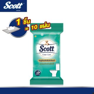 Scott สก๊อตต์ คลีนแคร์ กระดาษชำระแบบเปียกสำหรับเข้าห้องน้ำ 10 แผ่น/ห่อ