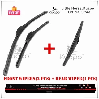 Kuapo ชุด3ชิ้น ใบปัดน้ำฝน ฮอนด้า แจ๊ส/ฟิต Honda Jazz / Fit ที่ปัดน้ำฝน กระจก (ด้านหน้า+ด้านหลั) รถยนต์ ฮอนด้าแจ๊ส/ฟิต GD GE GF GK GH GP