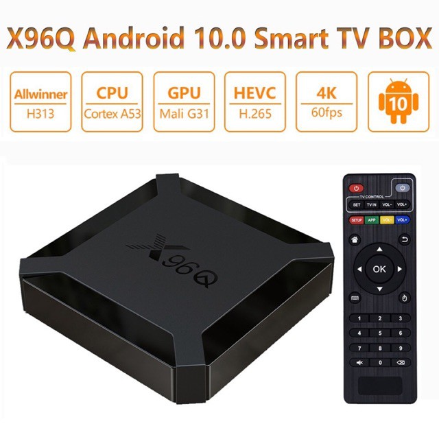 X96Q TV Box Android 10 Smart tv box 2020 TvBox Allwinner H313 Quad Core 4K 60fps 2.4G Wifi Google Player Youtube