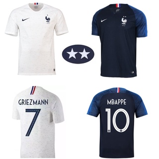 เสื้อกีฬาแขนสั้น ลายทีมชาติฟุตบอล World Cup France 2 Star Mbappe Gretzman 2018