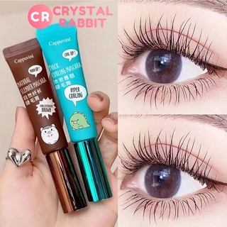 CRYSTAL RABBIT มาสคาร่าหลอดยาสีฟัน สีดํา สีน้ําตาล กันน้ํา ติดทนนาน มาสคาร่าแปรงขนาดเล็ก ธรรมชาติ กันเหงื่อ นุ่ม ไม่หลุดร่วงง่าย