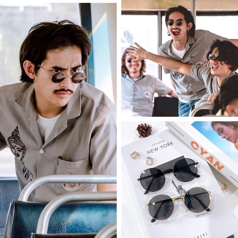 ส่งด่วน 24 ชม.   แว่นวินเทจ Style 4kings รูแปง อินทร สีดำ สุดฮิต แว่นแฟชั่น