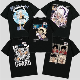 เสื้อยืดโอเวอร์ไซส์เสื้อยืด พิมพ์ลาย One Piece MONKEY D LUFFY NIKA GEAR 5 FIFTH V3 Series-A0045S-4XL