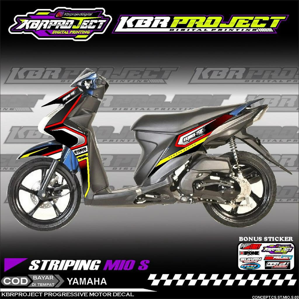 MIO S COOL STRIPING STICKER YAMAHA RACING MOTORCYCLE VARIATION LINE 03 TRANSPARENT HOLOGRAM